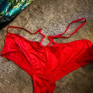 Victoria's Secret Red Cheeky Panties with Strappy Details